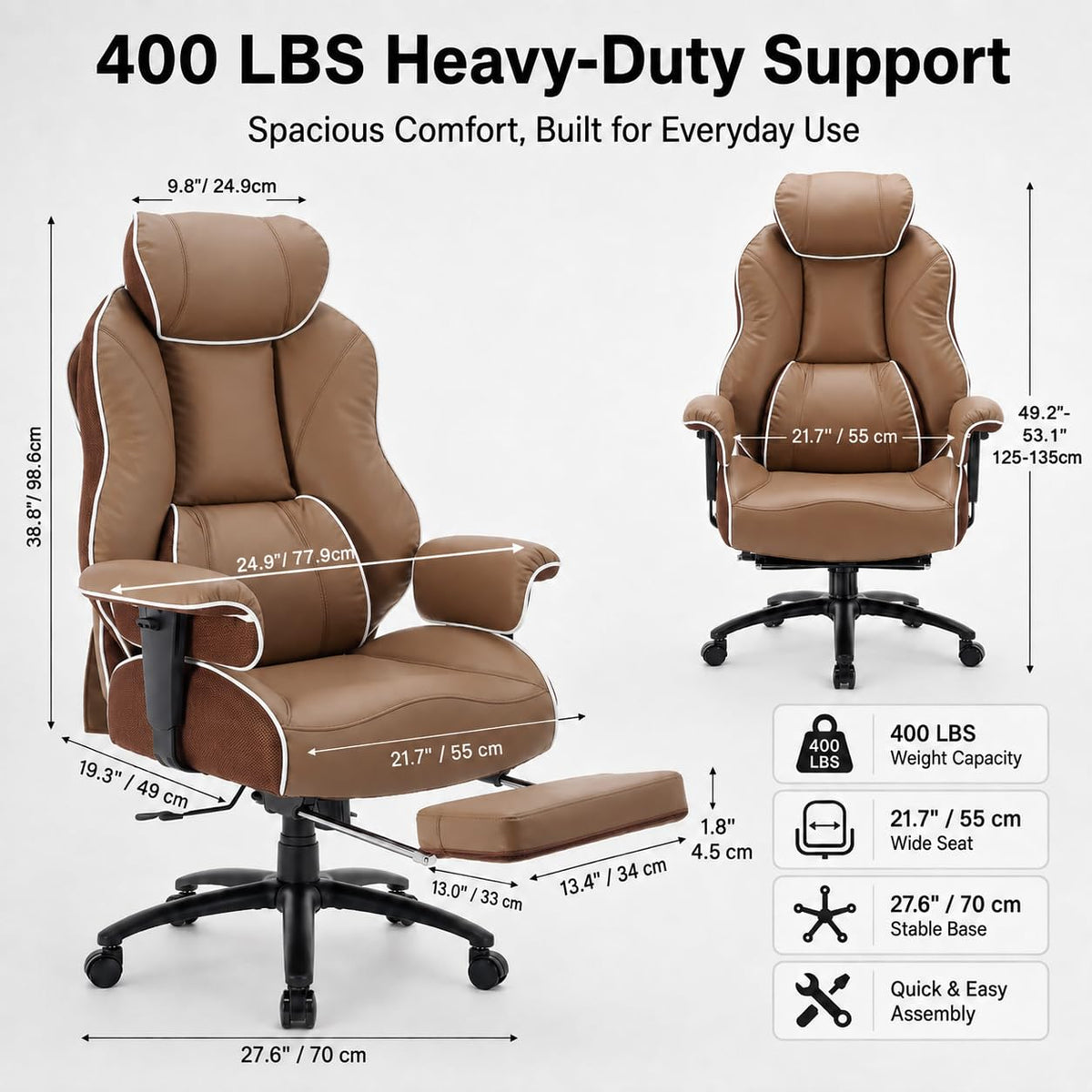 Big and Tall Office Chair with Lumbar Support W19272