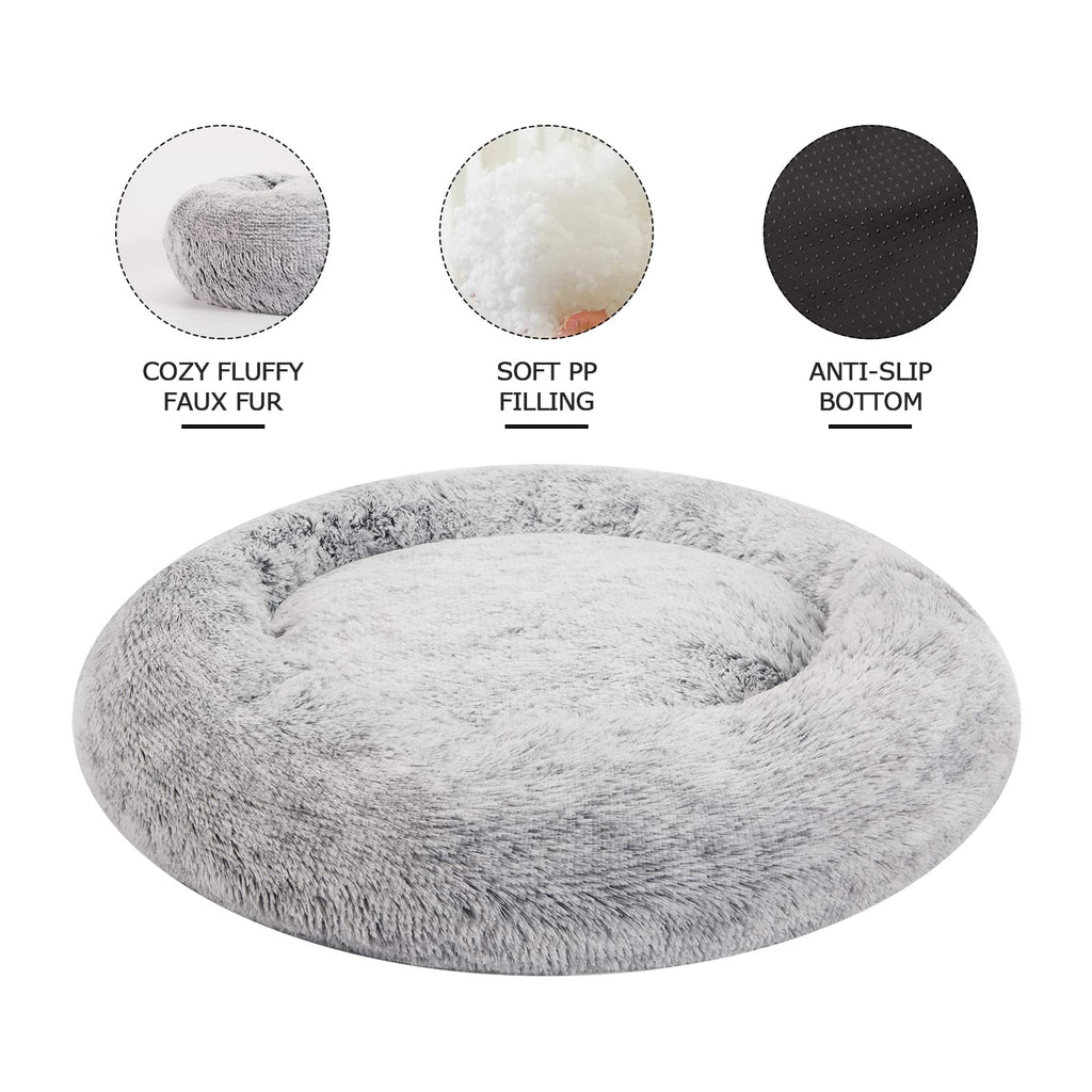 Dark Grey 36" Round Dog Bed U522934