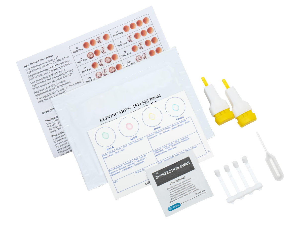 Blood Typing Kit, 2 Test Pack A1970