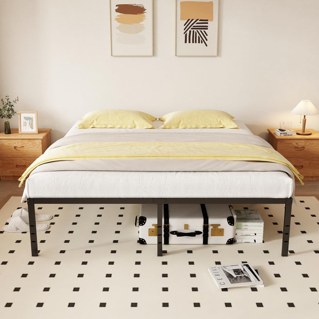 Queen 18 Inch Metal Platform Bed Frame, Black B279862