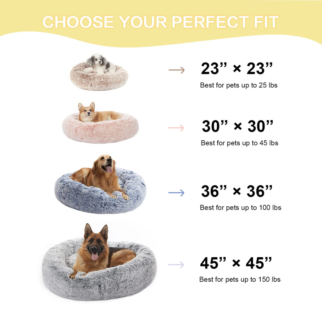 Dark Grey 36" Round Dog Bed U522934
