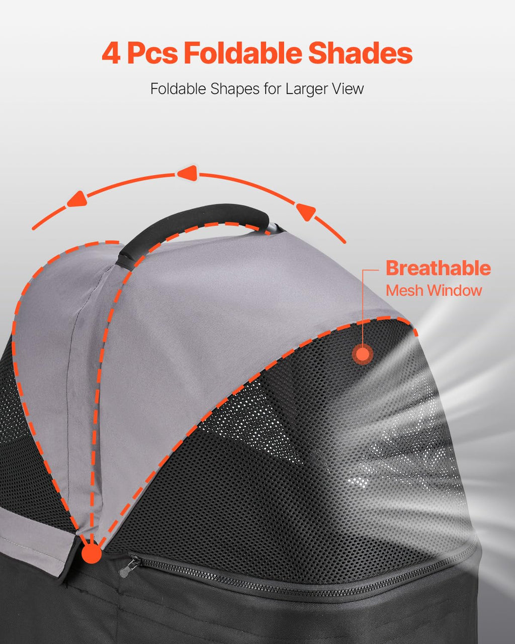 Foldable 4 Wheels Pet Stroller with Detachable Carrier F80001