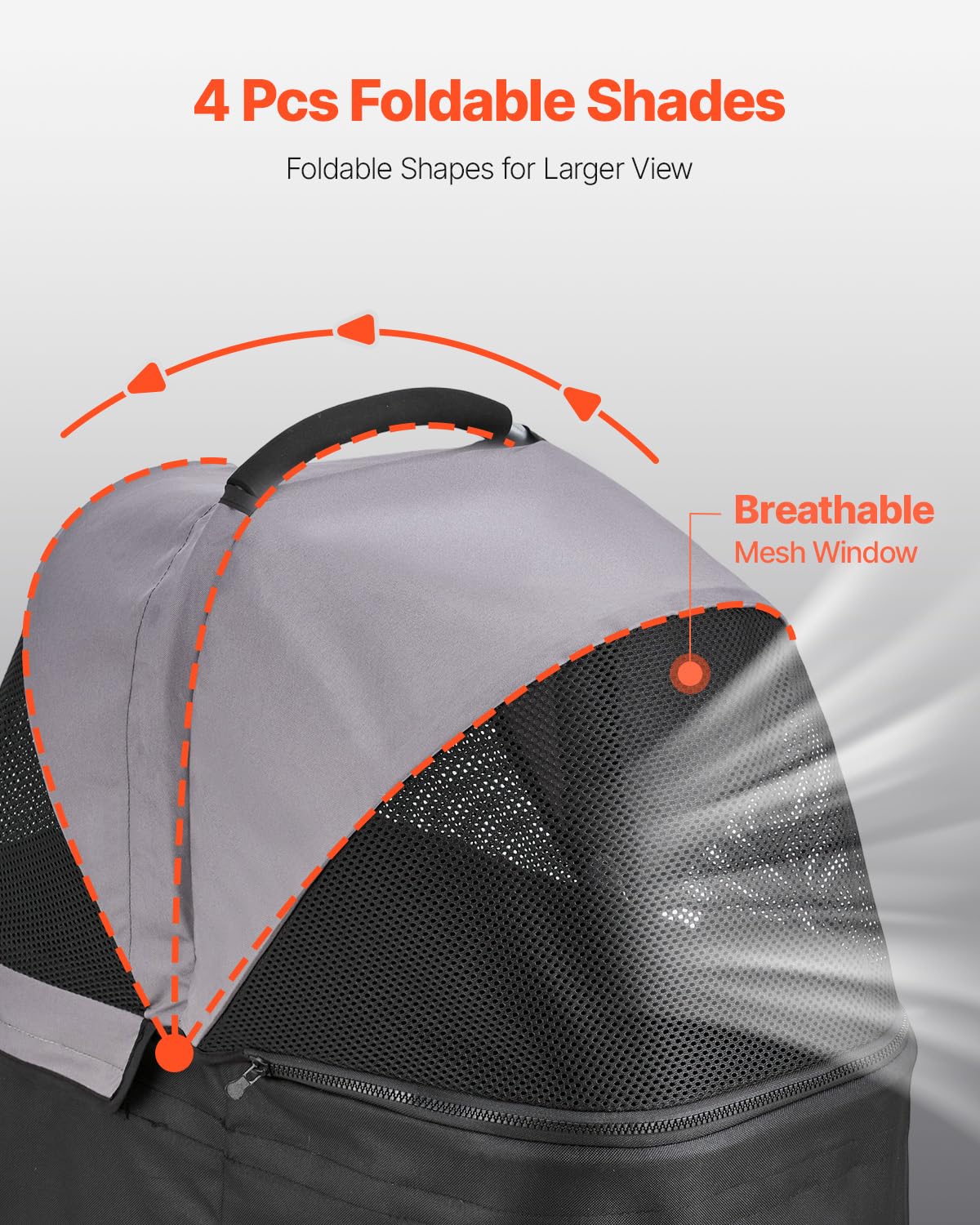 Foldable 4 Wheels Pet Stroller with Detachable Carrier F80001