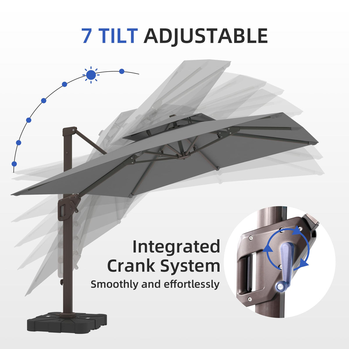 Cantilever Outdoor Patio Umbrella with Base L571491