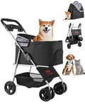 Foldable 4 Wheels Pet Stroller with Detachable Carrier F80001