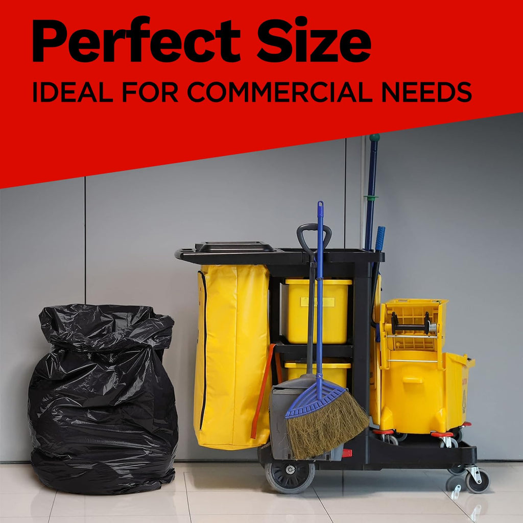 55-60 Gallon Heavy Duty Trash Bags, 50 Count, Black, 2.5 Mil D6851