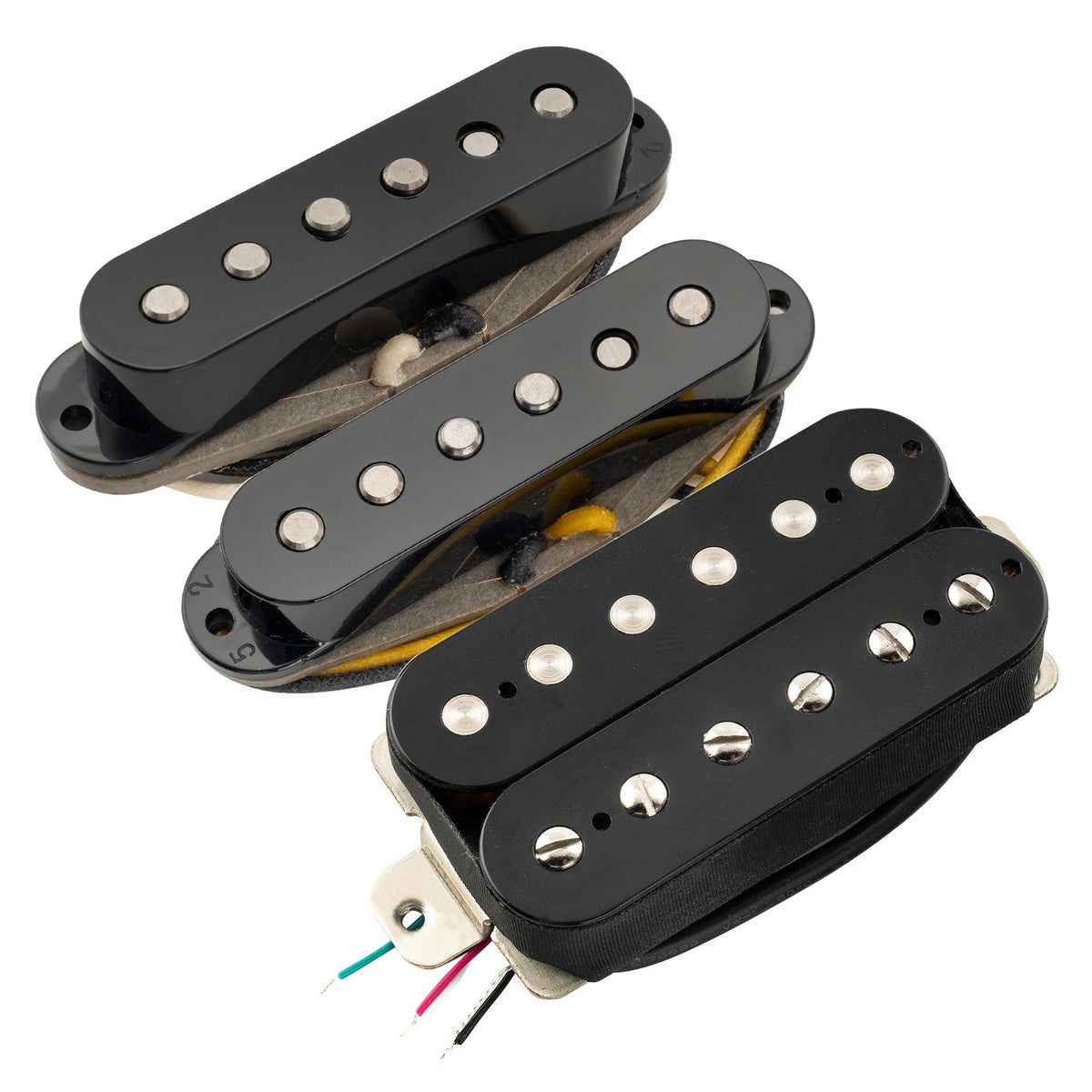 Alnico 5 Staggered Guitar Pickups Set Black W968