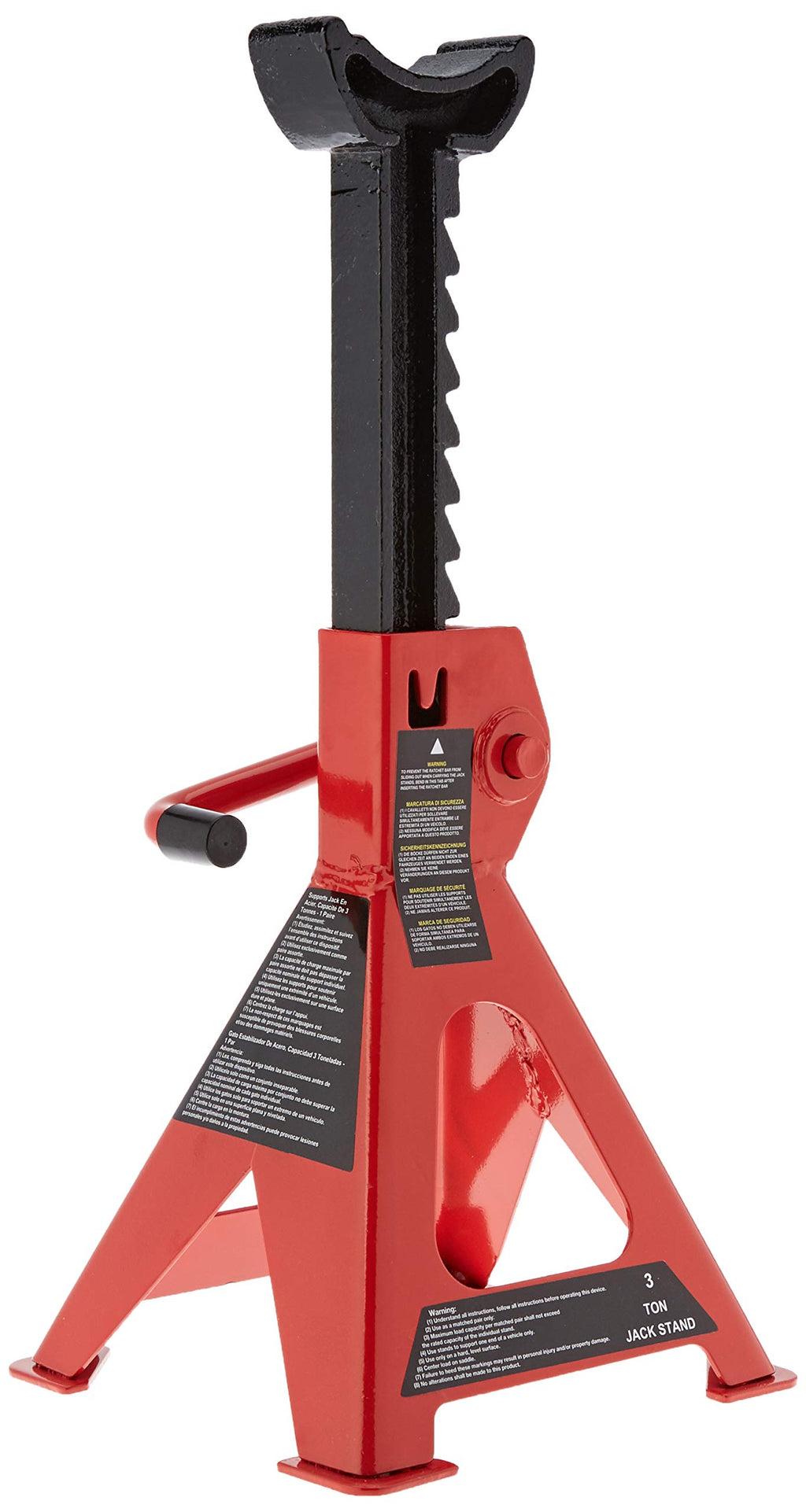 2 Ton Low Profile Floor Jack + 3 Ton Jack Stands, Black and Red M373