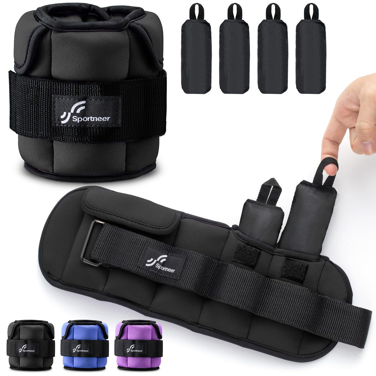Adjustable Ankle Weights with Removable Weights A475