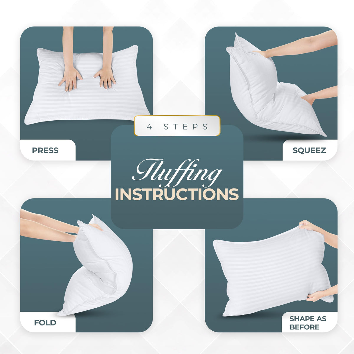 Queen Size Set of 2 Bed Pillows I9098