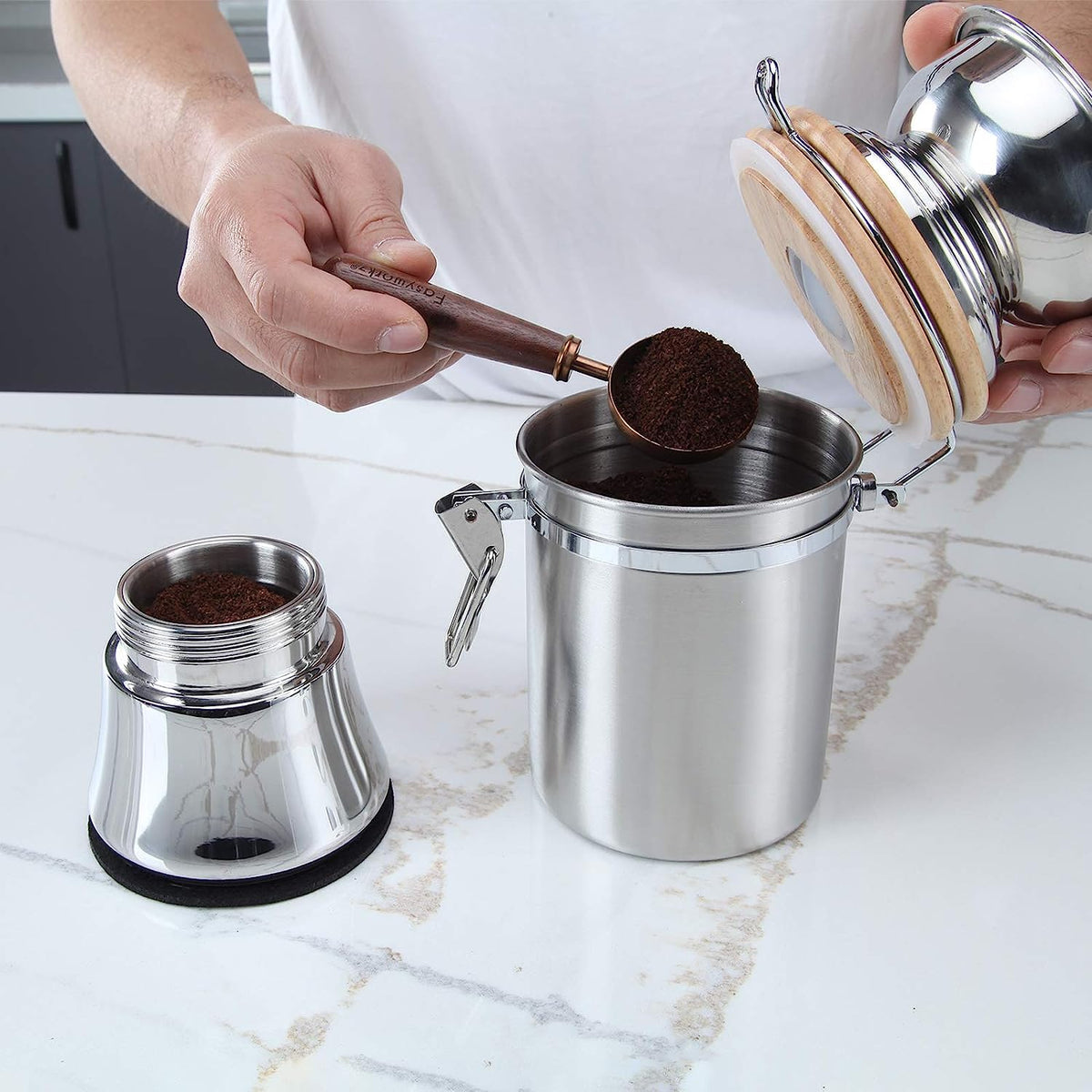 12 oz French Press with Manual Coffee Grinder V14602