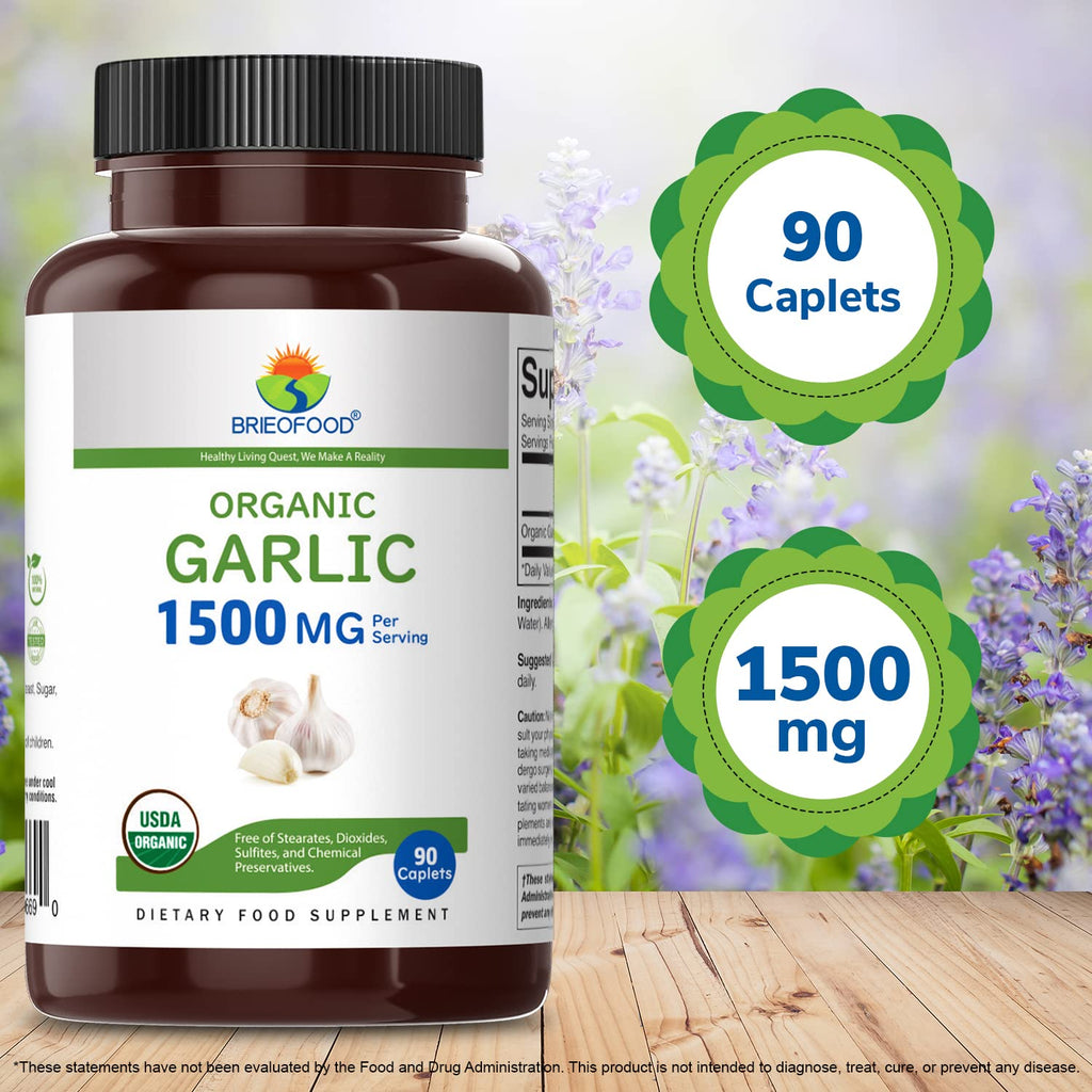 Organic Garlic 1500mg 90 Vegetarian Tablets V31986