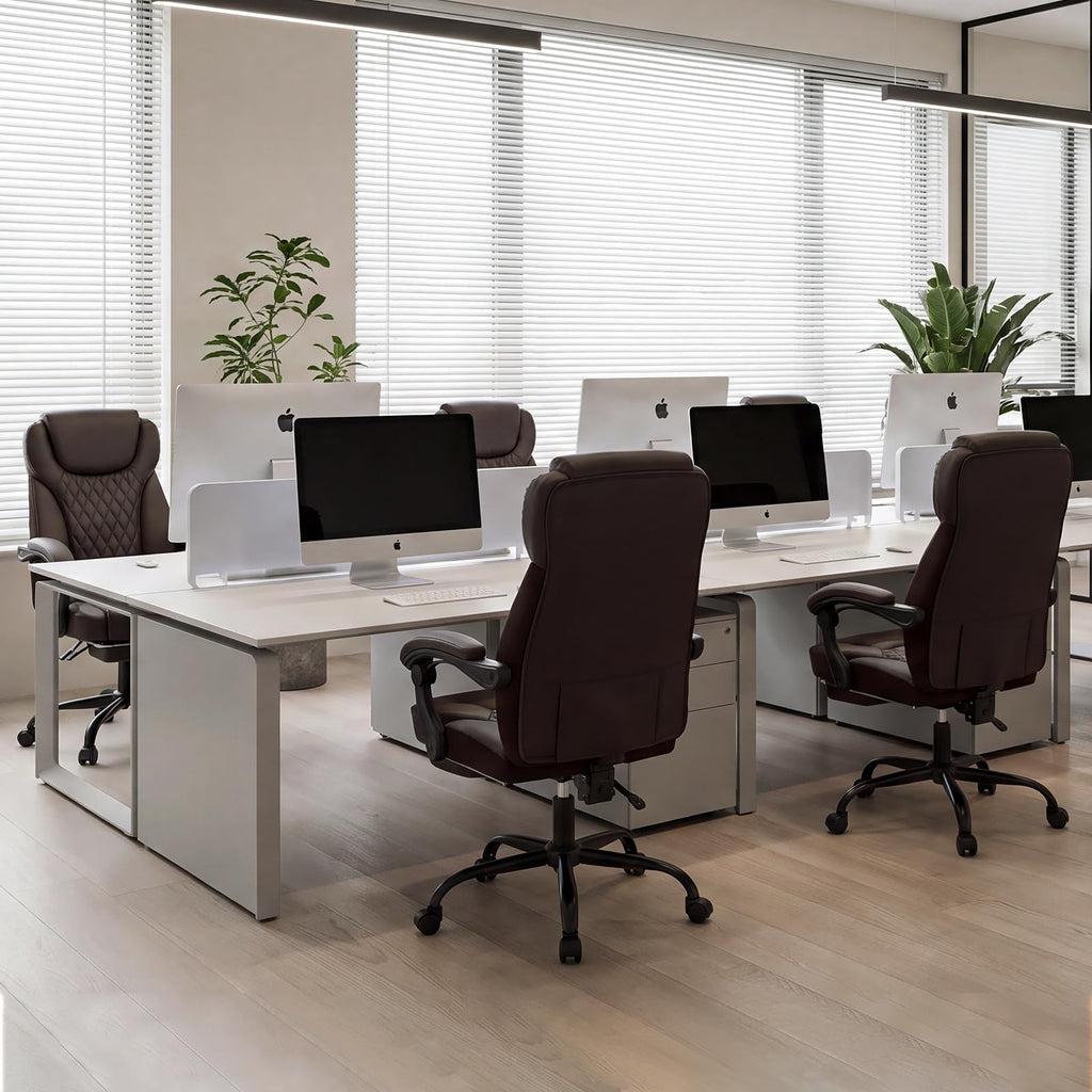 Big and Tall Office Chair with Footrest, Lumbar Support, Brown G99780