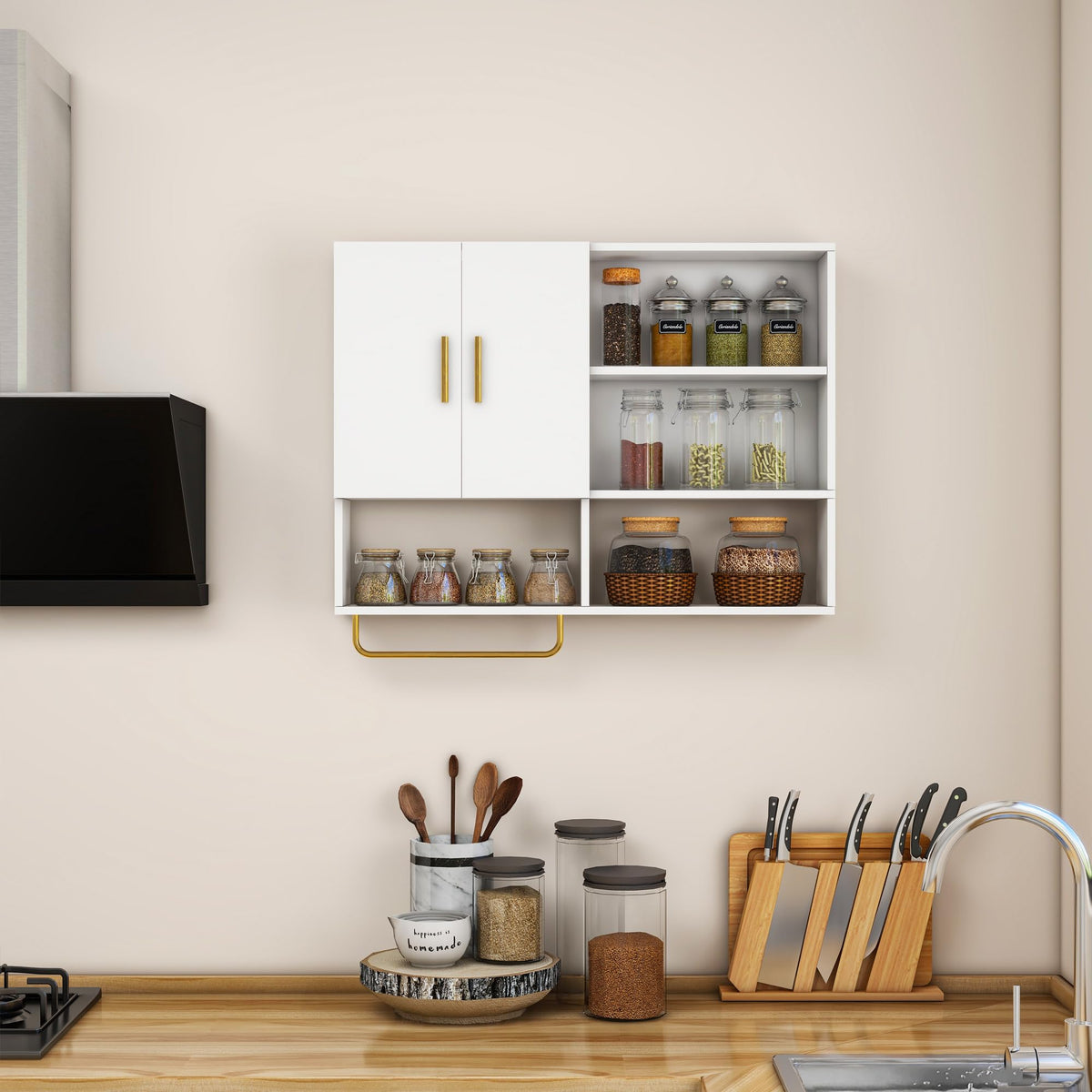 Wood Wall Mounted Bathroom Cabinet O139325