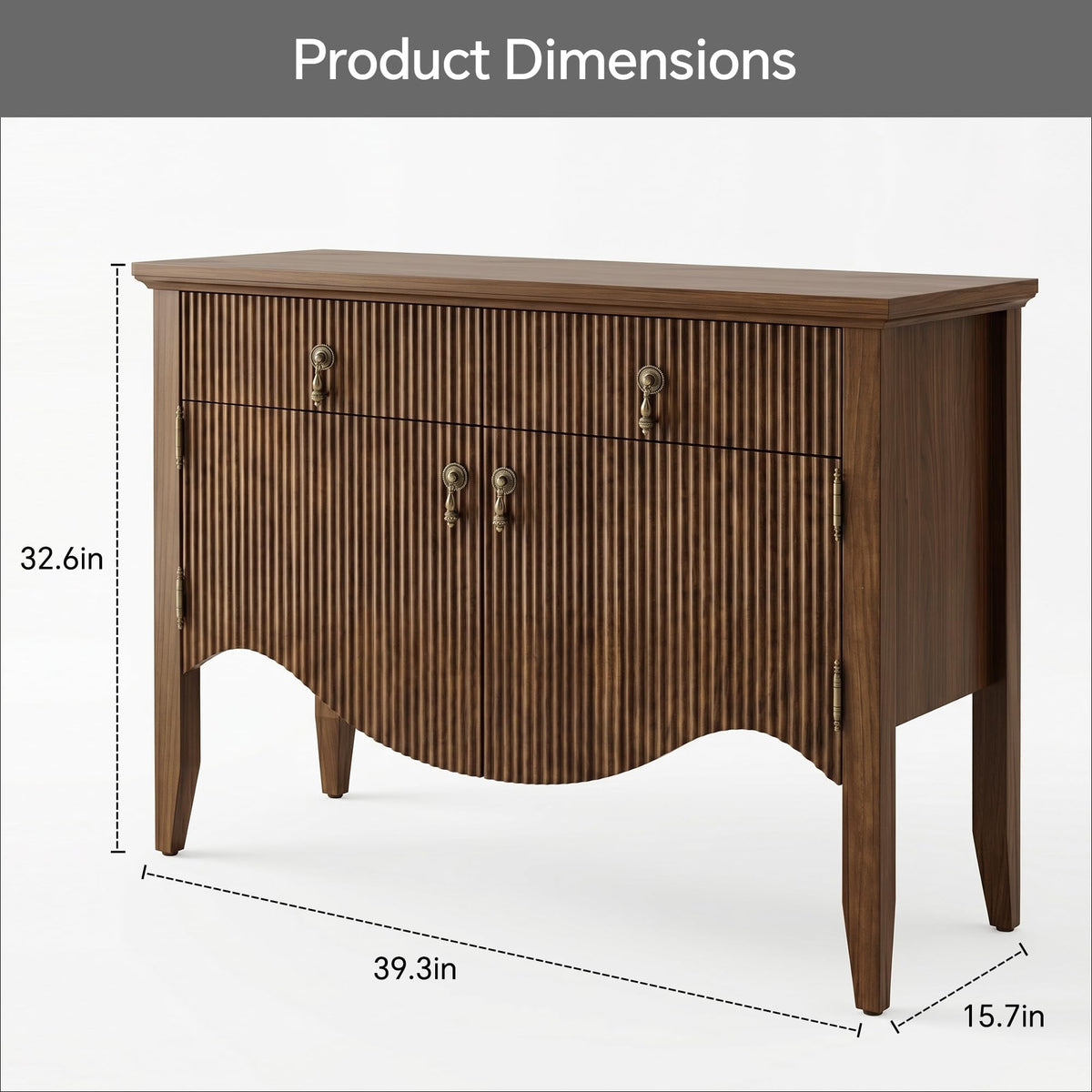 40" Fluted Buffet Cabinet with Drawer N124