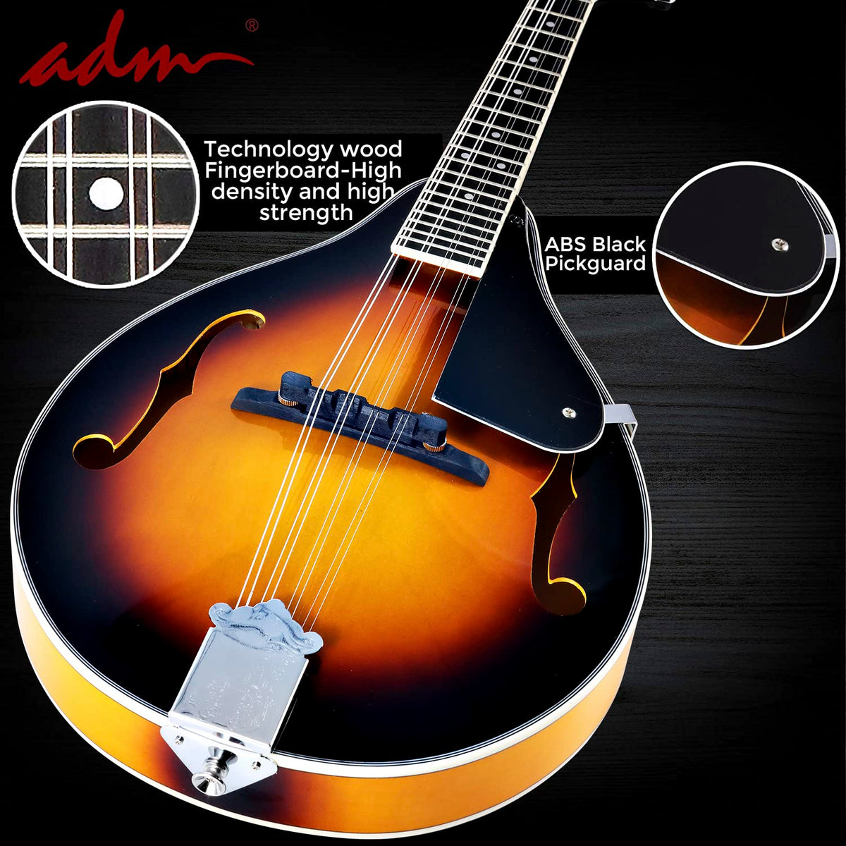 Wood A Style Mandolin Instrument Kit with Bag B345373