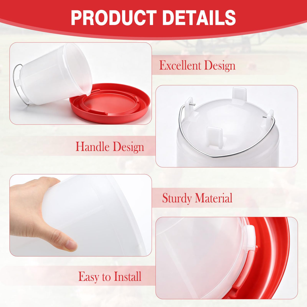 2 Pcs 2 Gallon Plastic Chicken Waterer C786365
