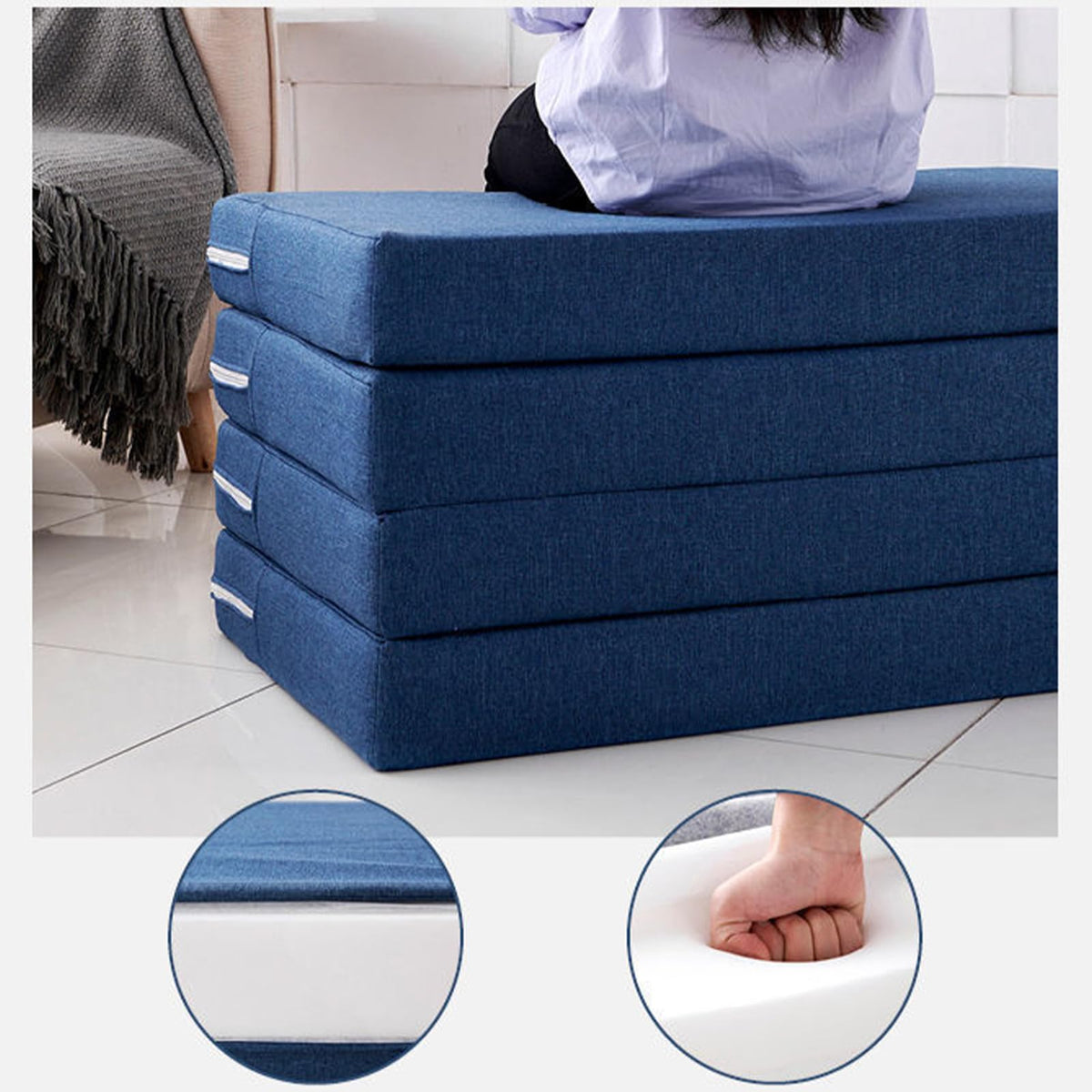 Folding Memory Foam Mattress with Washable Fabric Cover Y9608