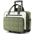 Rolling Puffer Laptop Bag, 16 Inch Water Resistant Carry On Luggage with Wheels, Green T79679