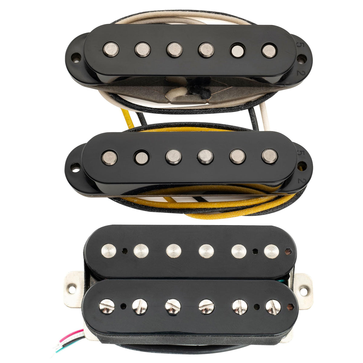 Alnico 5 Staggered Guitar Pickups Set Black W968