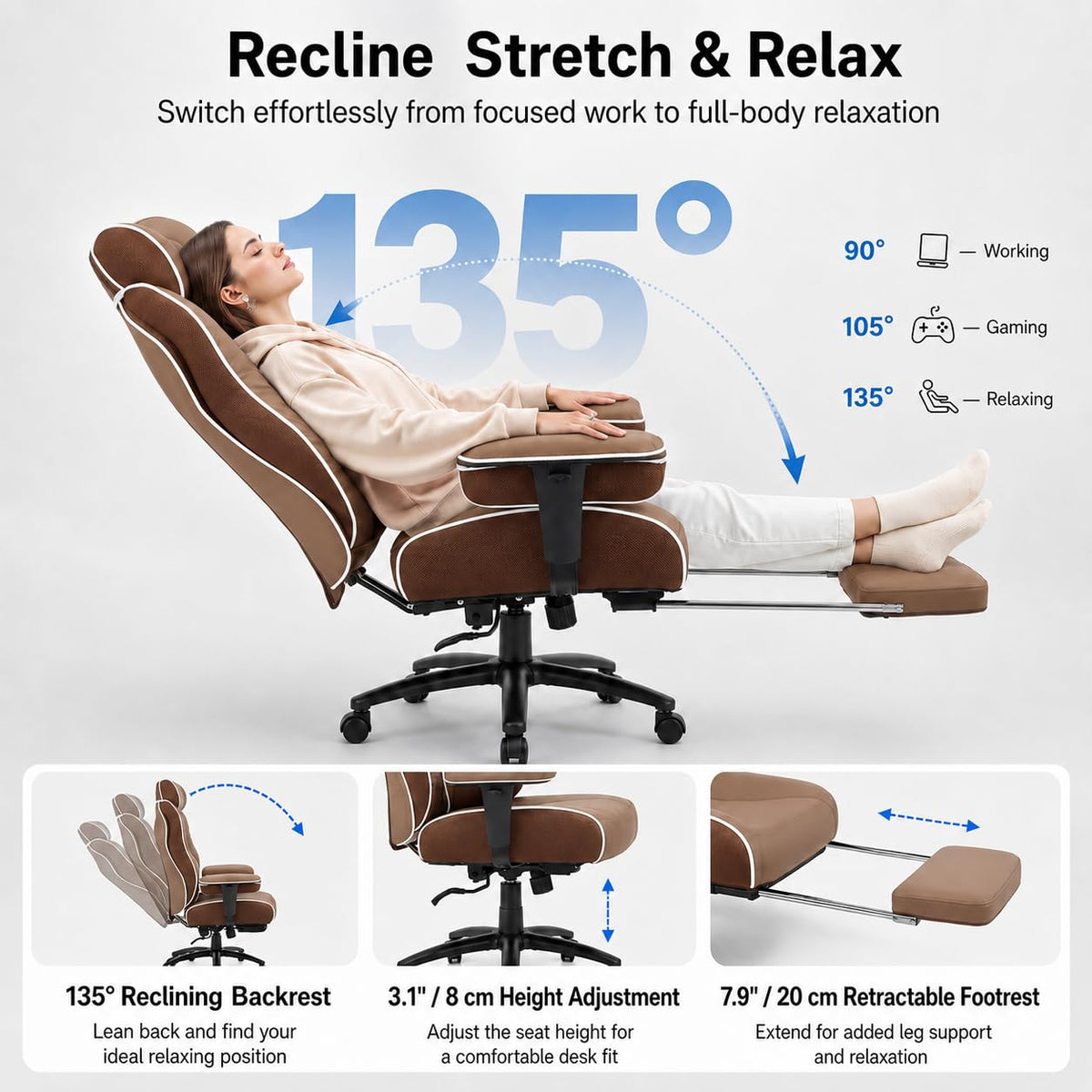 Big and Tall Office Chair with Lumbar Support W19272