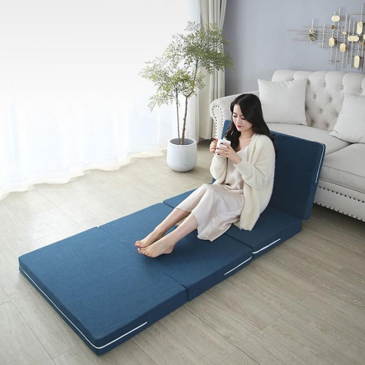 Folding Memory Foam Mattress with Washable Fabric Cover Y9608