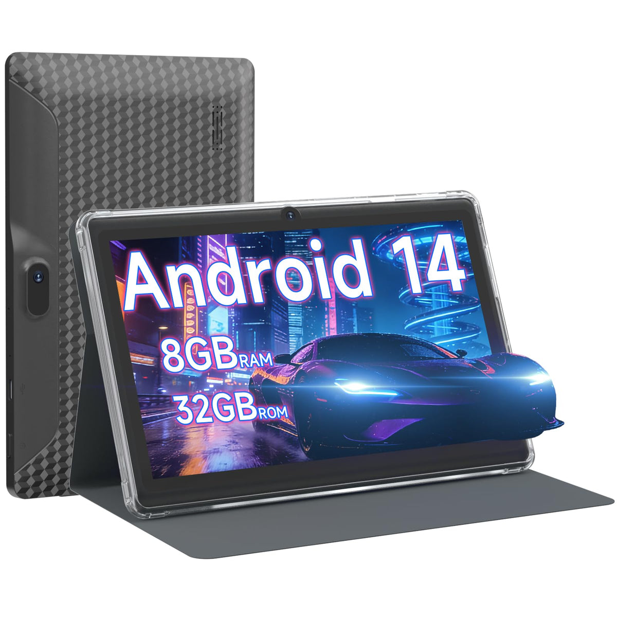 7 inch Android 14 Tablet with Protective Case C856