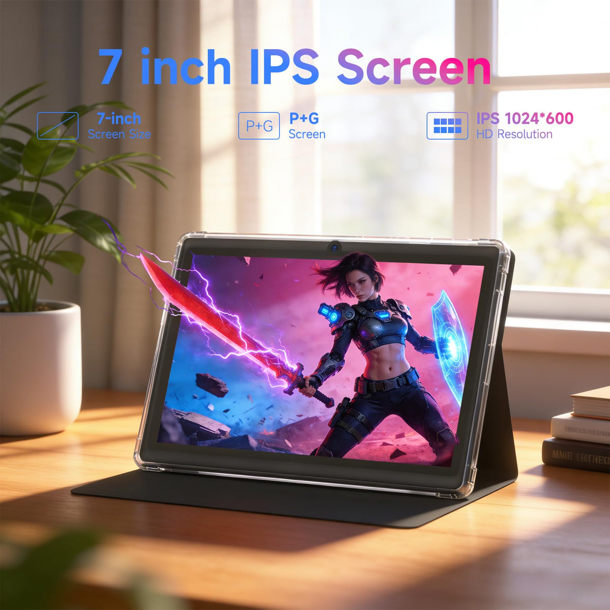 7 inch Android 14 Tablet with Protective Case C856