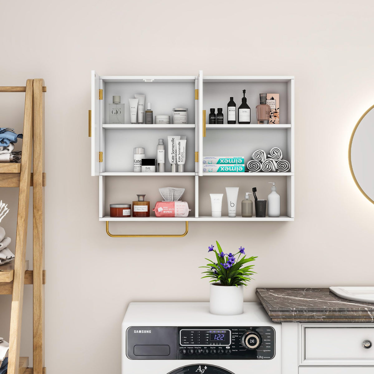 Wood Wall Mounted Bathroom Cabinet O139325