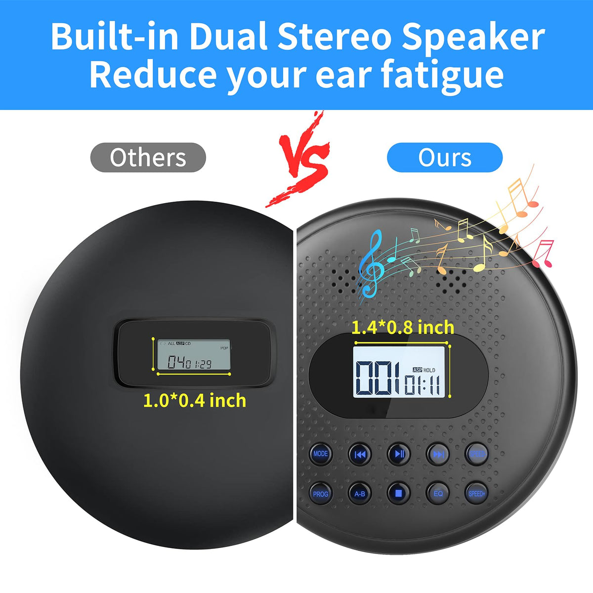 Portable CD Player with Dual Stereo Speakers J35426