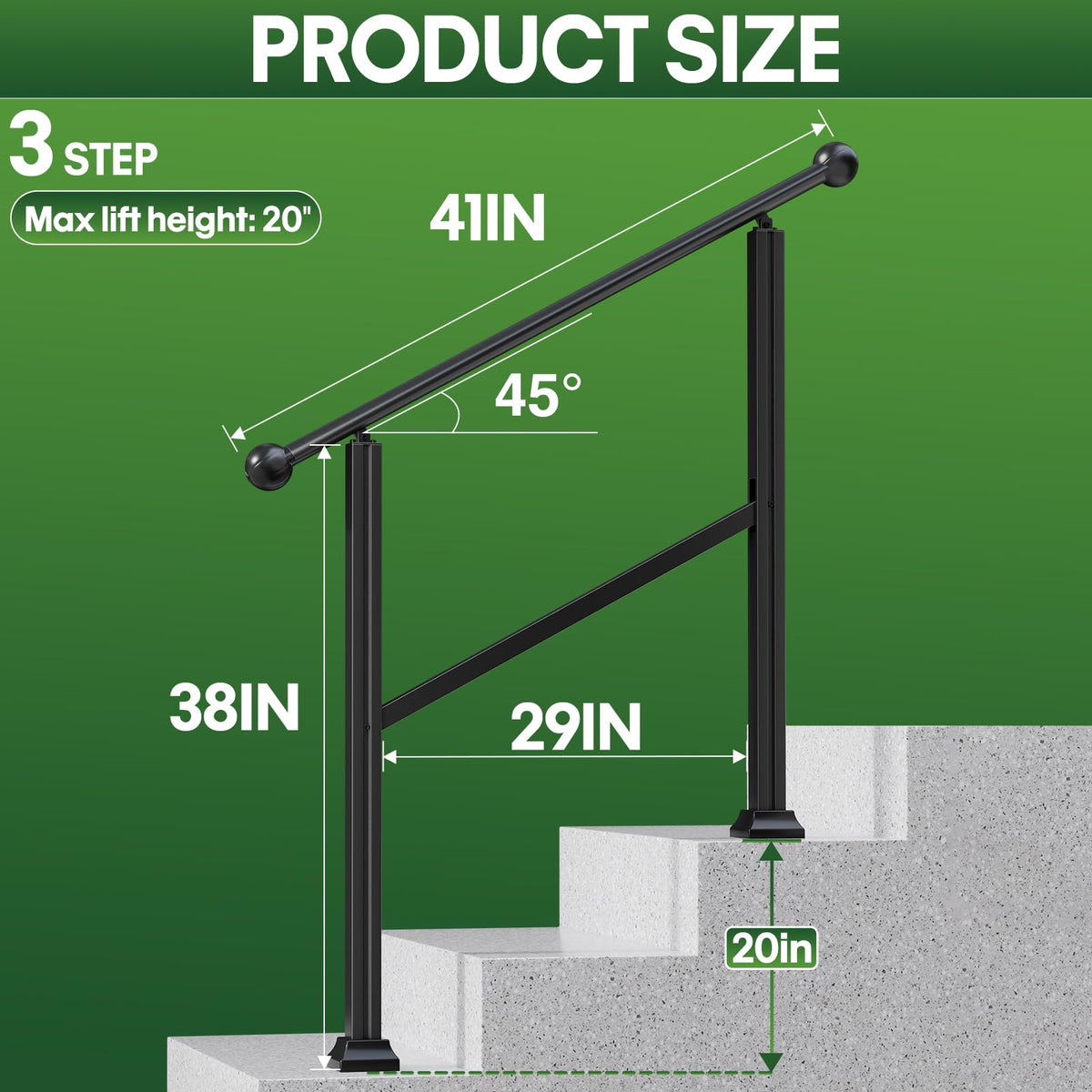 Adjustable Outdoor Stair Railing C47565