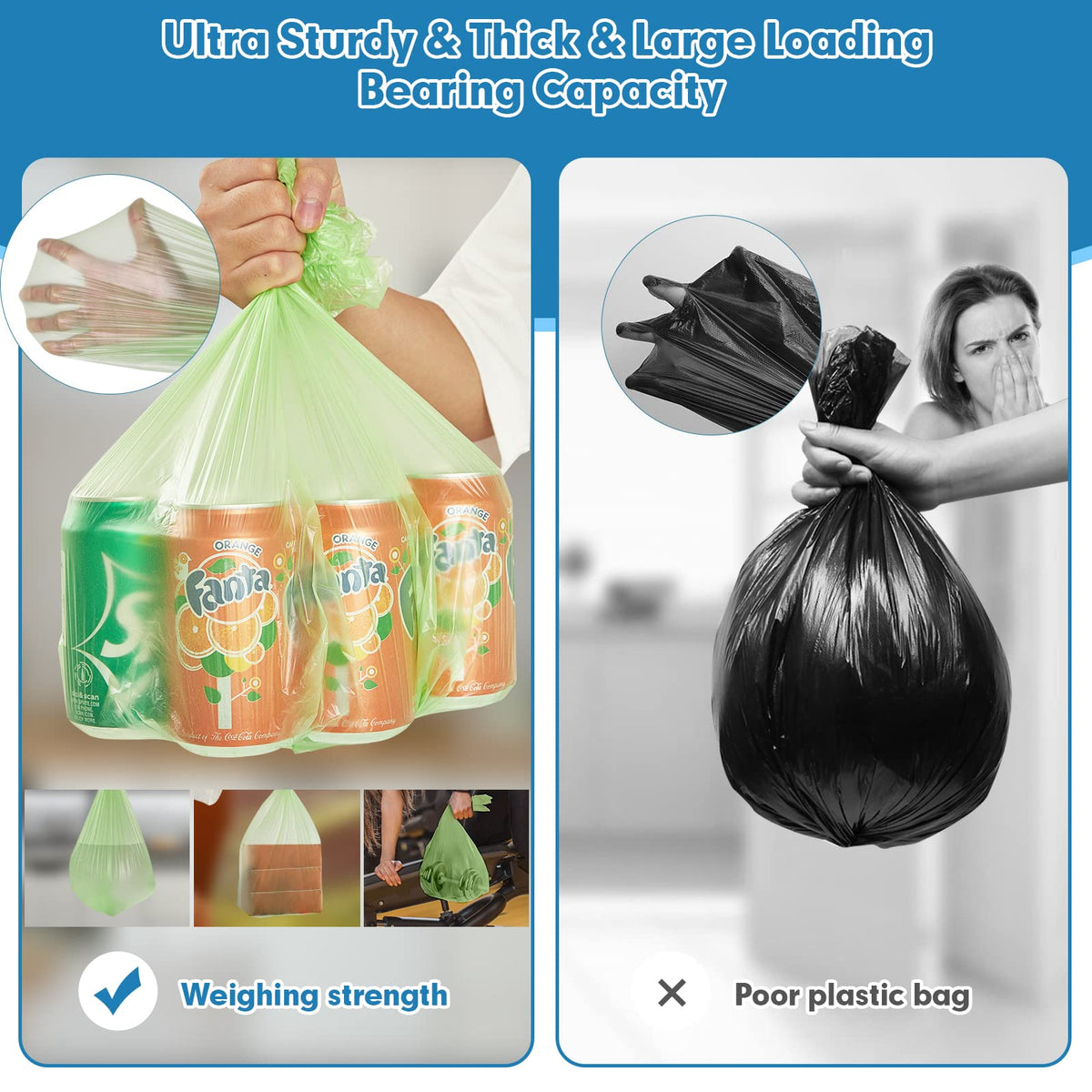 4 Gallon Biodegradable Extra Thick Small Trash Bags D86211