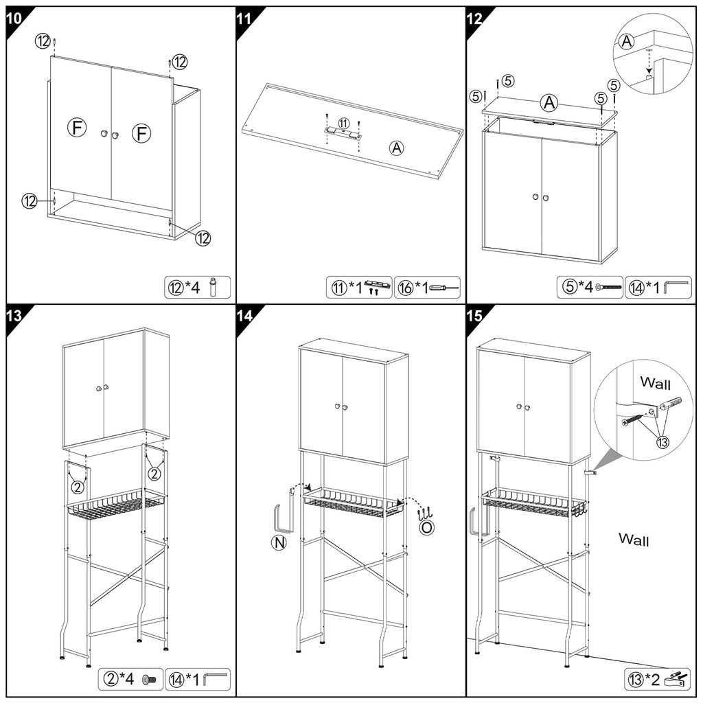 White 2-Door Over The Toilet Storage Cabinet U856134