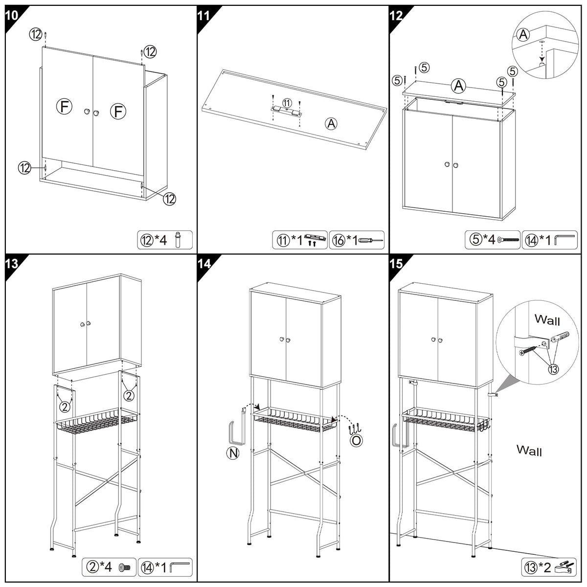 White 2-Door Over The Toilet Storage Cabinet U856134