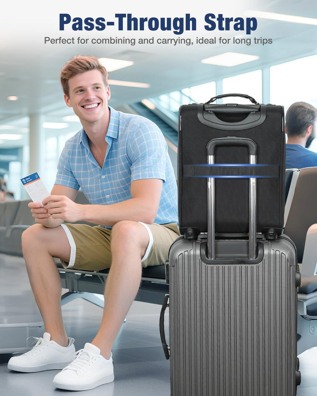 16 inch Underseat Carry On Luggage with Wheels Black W2720