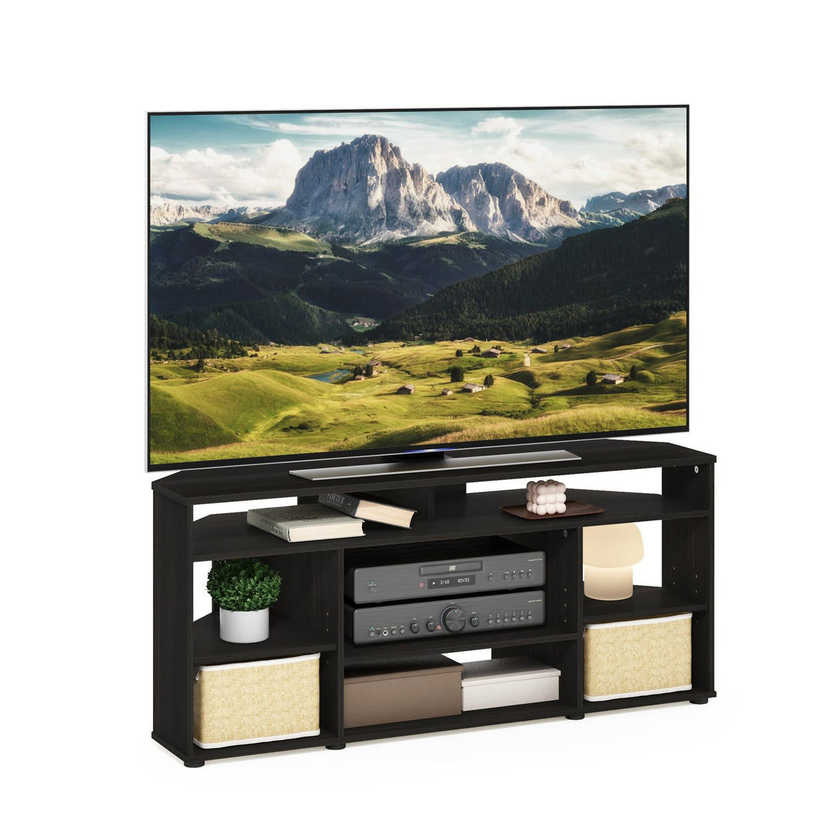 Corner TV Stand up to 55 Inch Espresso Finish Z488