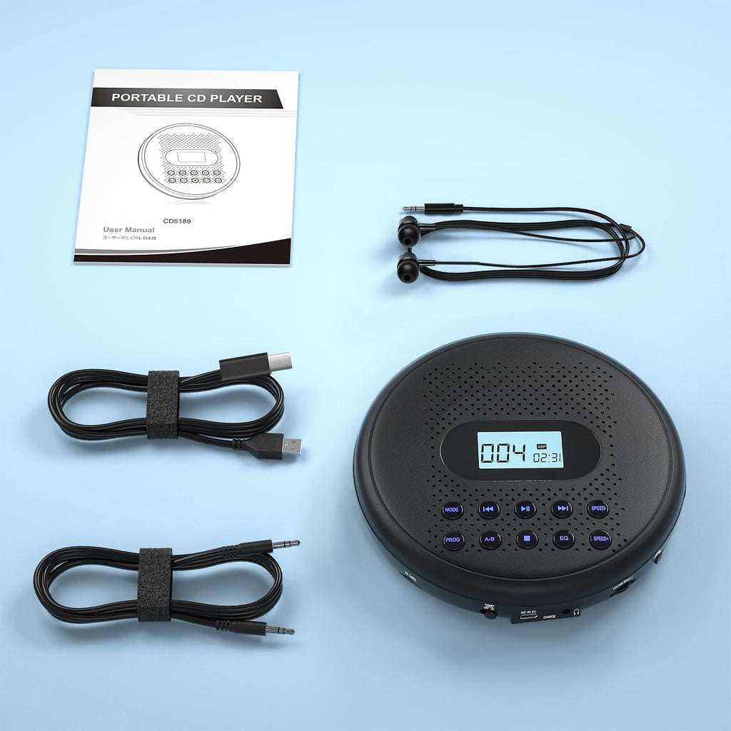 Portable CD Player with Dual Stereo Speakers J35426