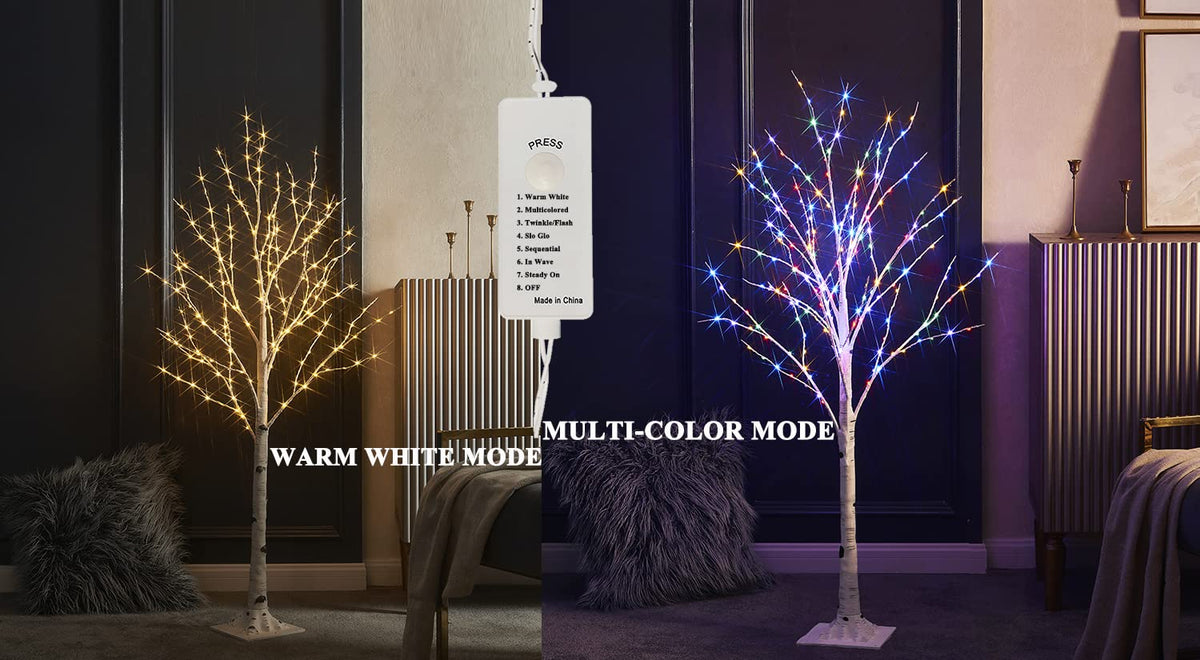 4FT Lighted Twig Birch Tree with 200 LED Lights M526