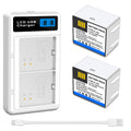 2 Pack A-4A Battery, LCD Dual Charger Station S229