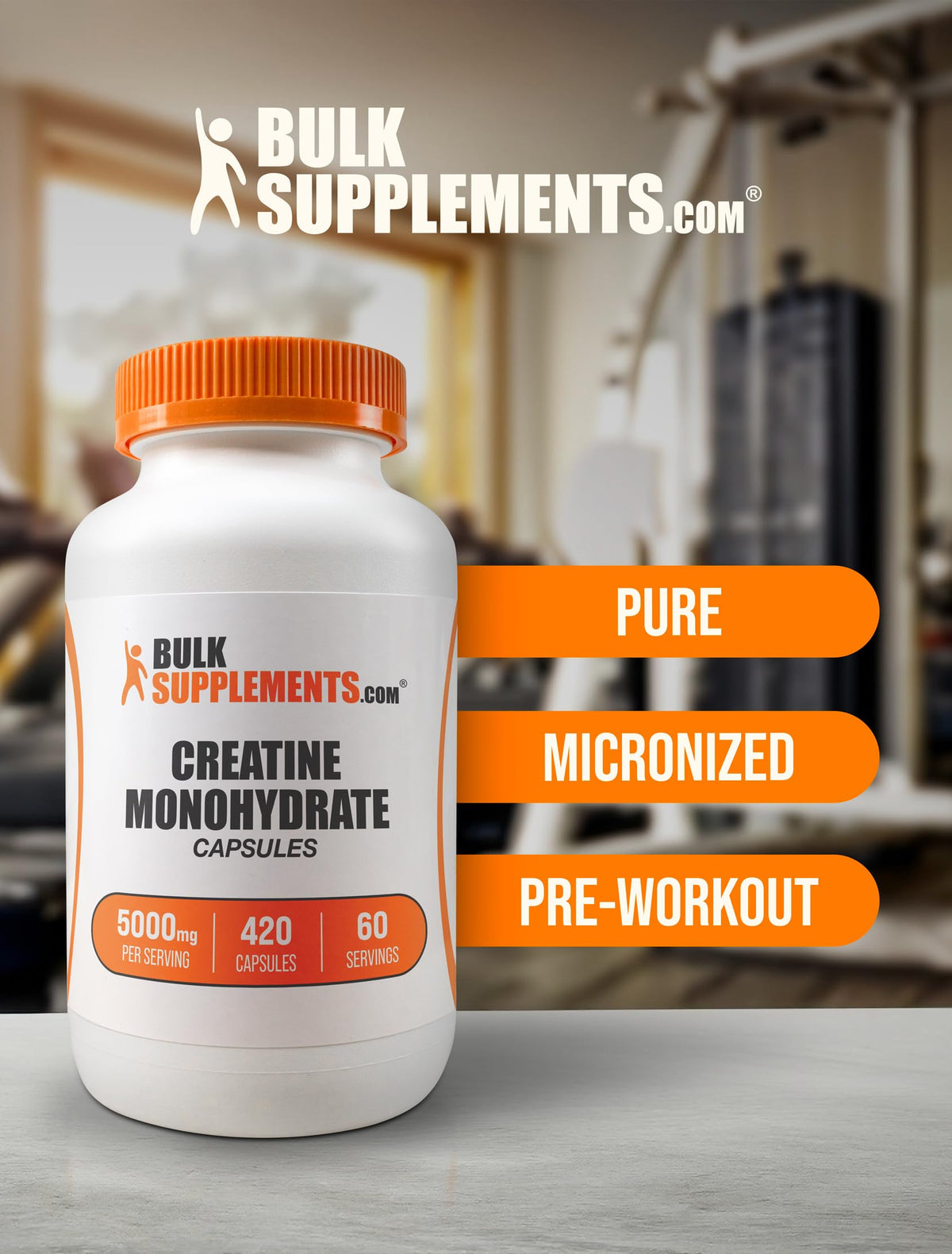 Micronized Creatine Monohydrate Capsules Gluten Free 5000mg 420 Count R5306