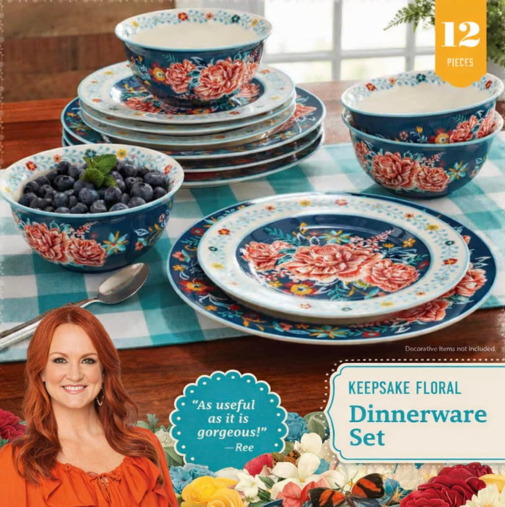 12-Piece Floral Stoneware Dinnerware Set B5172