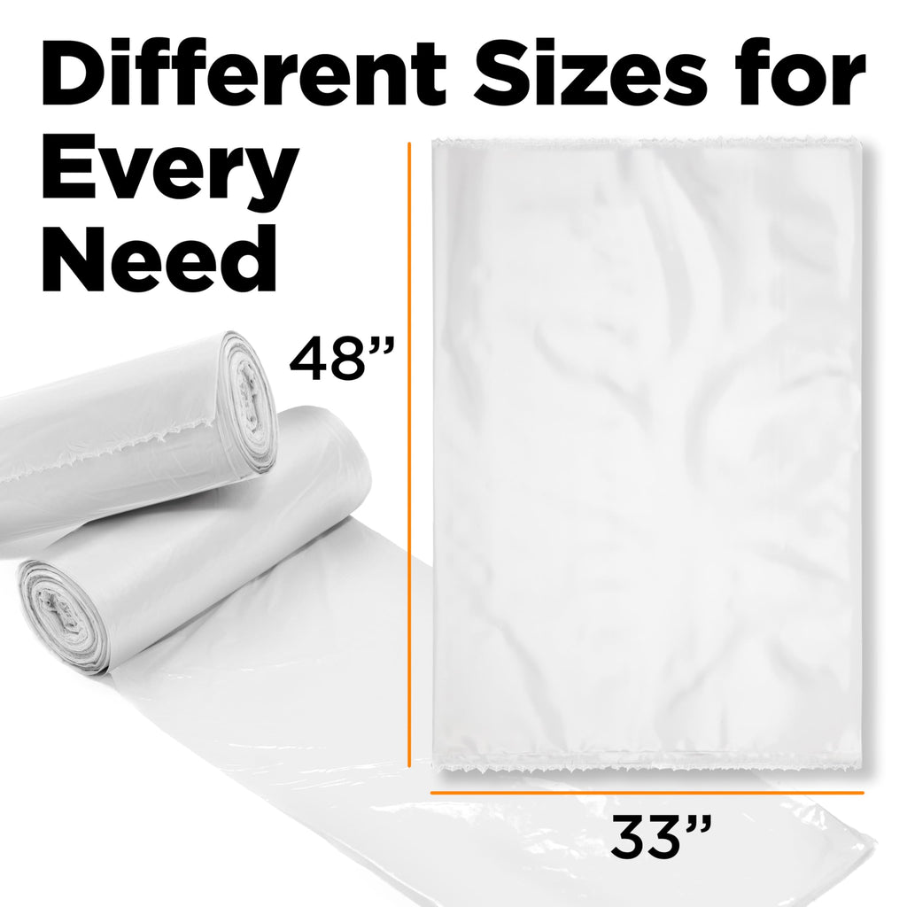 42 Gallon Clear Trash Bags 50 Count 3 Mil N1898