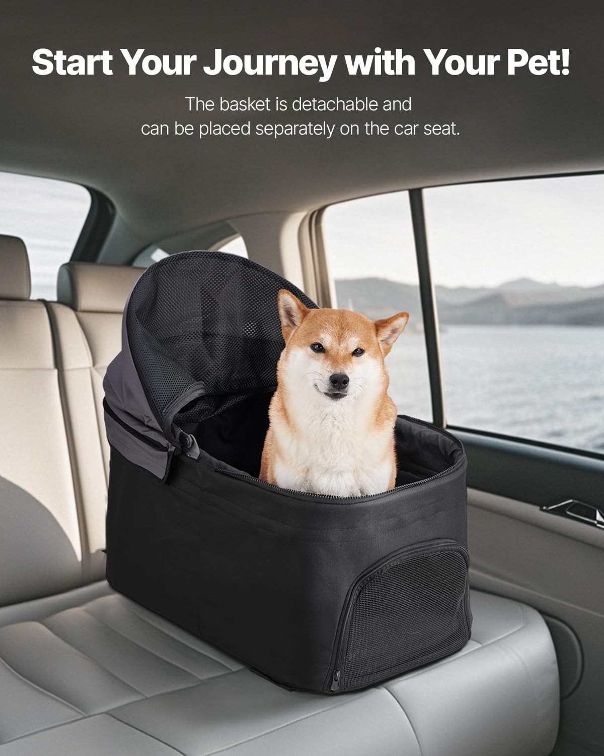 Foldable 4 Wheels Pet Stroller with Detachable Carrier F80001