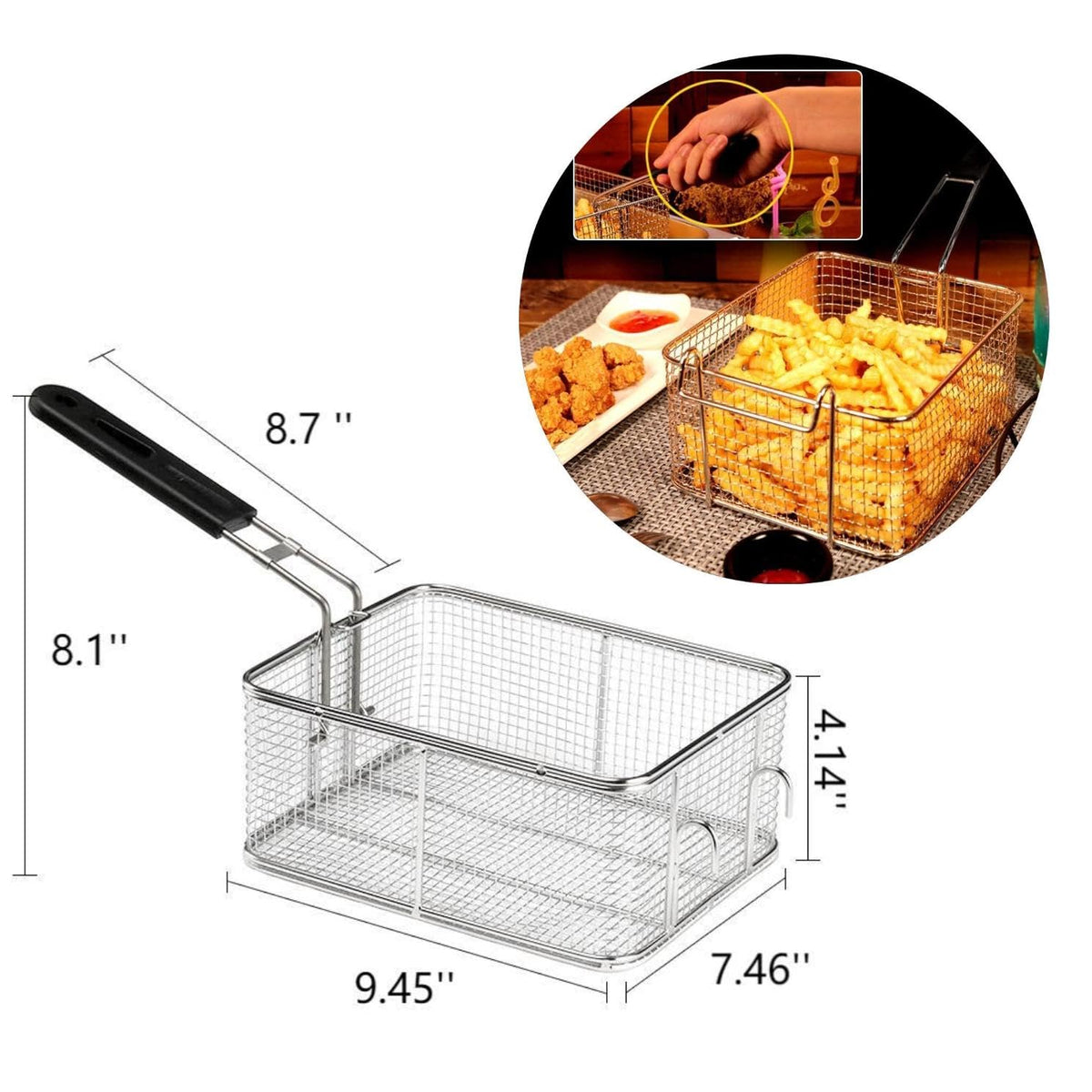 Stainless Steel Deep Fry Basket L773