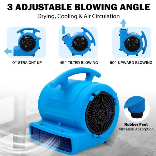 1/4hp 1000CFM 2 Speed Air Mover Floor Fan A887