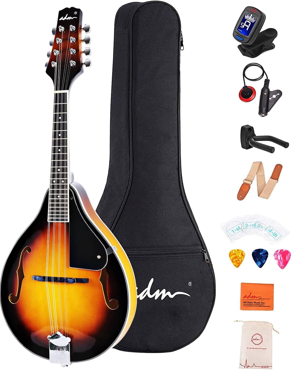 Wood A Style Mandolin Instrument Kit with Bag B345373