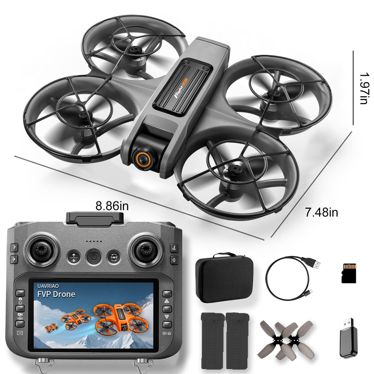 4.5-inch HD Screen Remote Control Drone with 2K Dual Cameras J511565