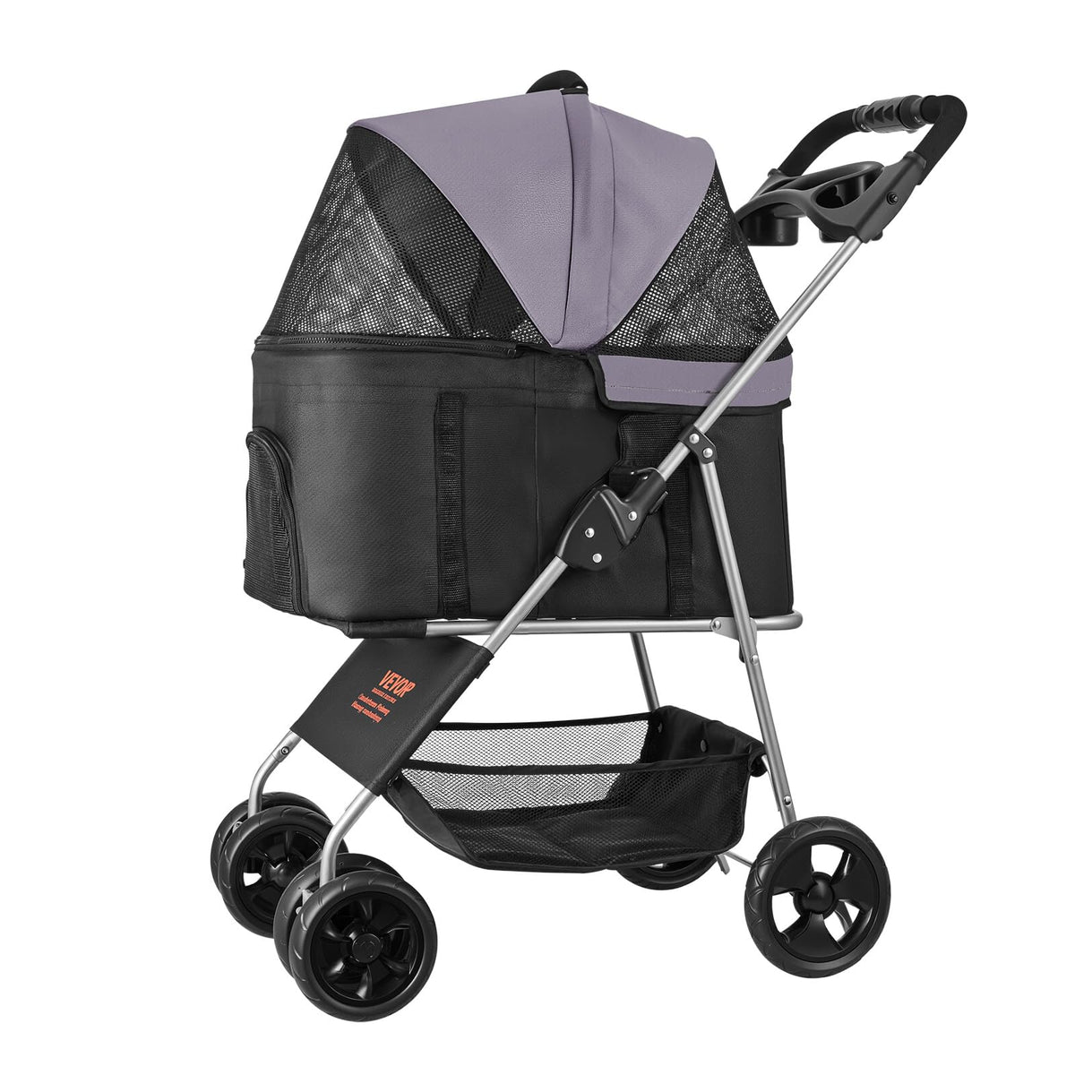 Foldable 4 Wheels Pet Stroller with Detachable Carrier F80001