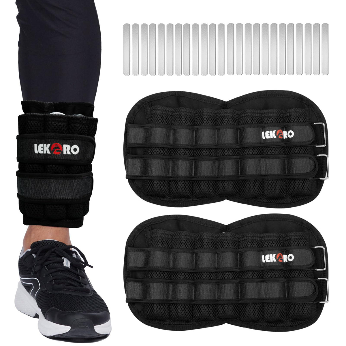 Ankle Weights Wrist Weights, 1 Pair Adjustable Removable Steel P315083