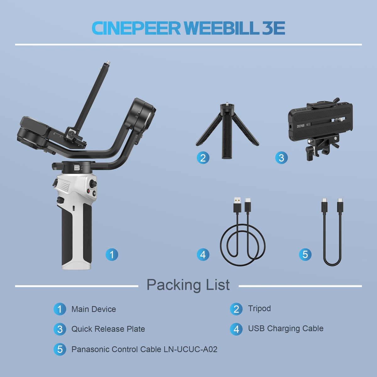 Lightweight 3-Axis Camera Gimbal Stabilizer N820882